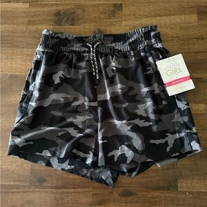 Athleta Girl Black and Gray Camo Shorts